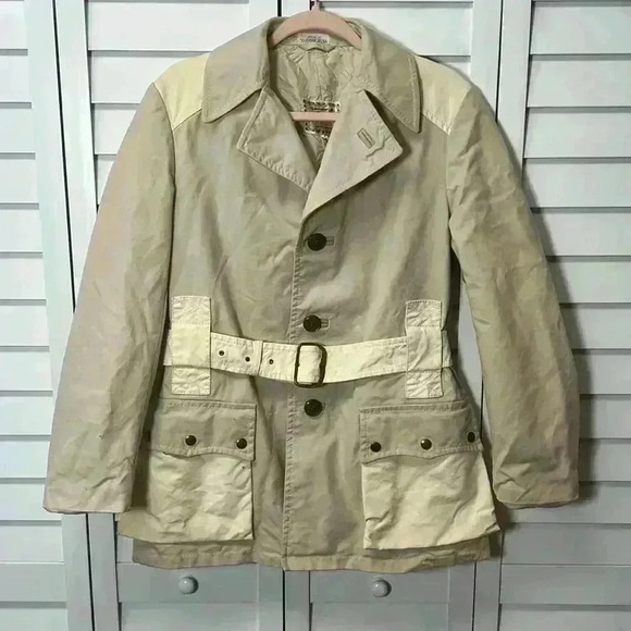 Vintage Bonds Fifth Avenue Belted Jacket Khaki & Cream - Picture 1 of 11